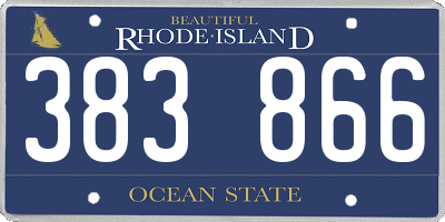 RI license plate 383866