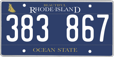 RI license plate 383867