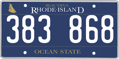RI license plate 383868