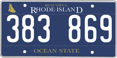 RI license plate 383869