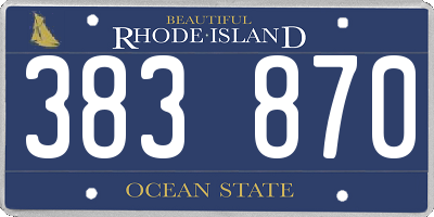 RI license plate 383870