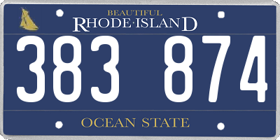 RI license plate 383874