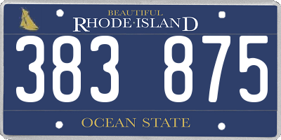 RI license plate 383875