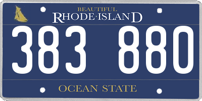 RI license plate 383880