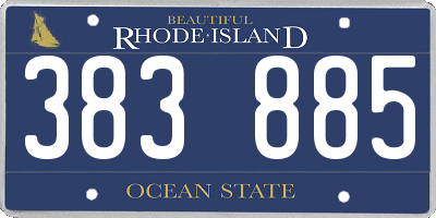 RI license plate 383885