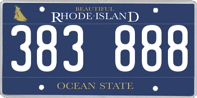 RI license plate 383888