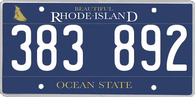 RI license plate 383892