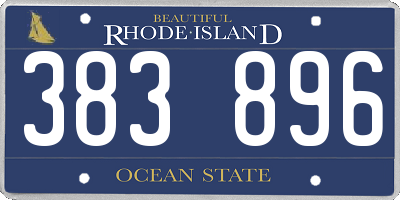 RI license plate 383896