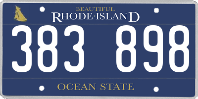 RI license plate 383898