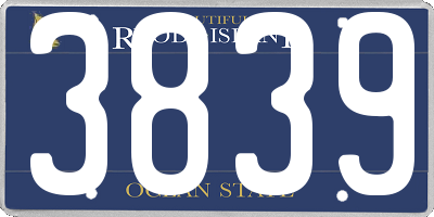 RI license plate 3839