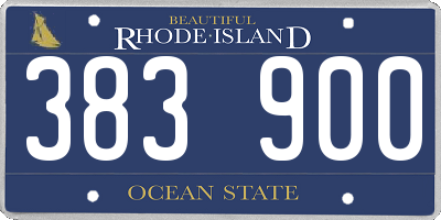 RI license plate 383900