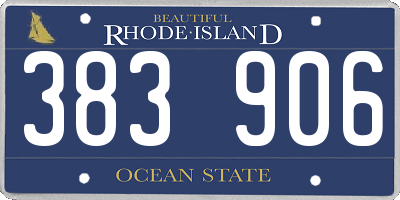 RI license plate 383906