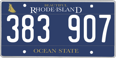 RI license plate 383907