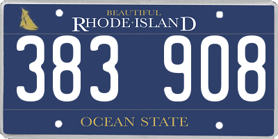 RI license plate 383908