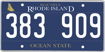 RI license plate 383909