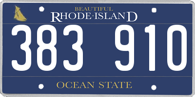 RI license plate 383910