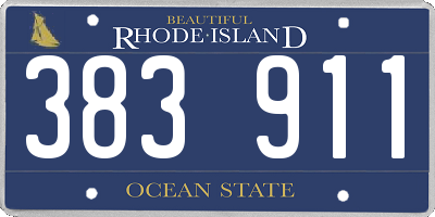 RI license plate 383911