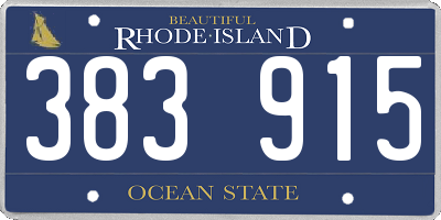 RI license plate 383915