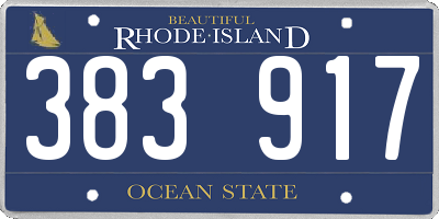 RI license plate 383917