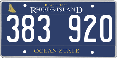 RI license plate 383920