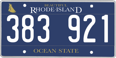 RI license plate 383921