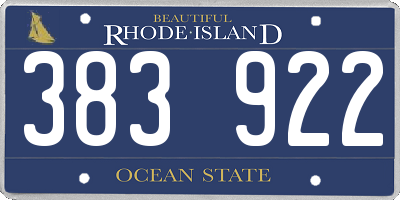 RI license plate 383922