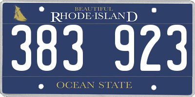 RI license plate 383923