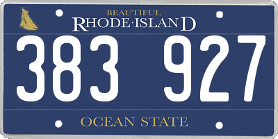 RI license plate 383927