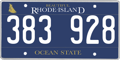 RI license plate 383928