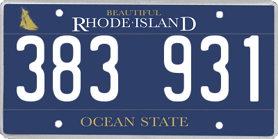 RI license plate 383931