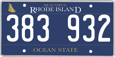 RI license plate 383932