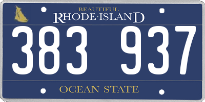RI license plate 383937