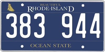 RI license plate 383944
