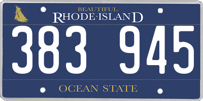 RI license plate 383945