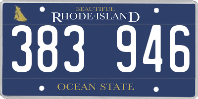 RI license plate 383946