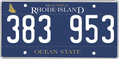 RI license plate 383953