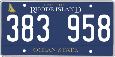 RI license plate 383958