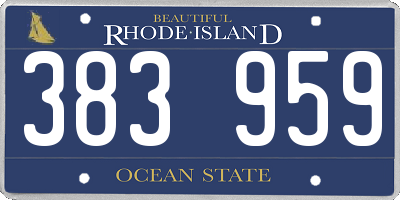 RI license plate 383959