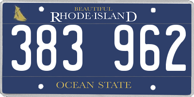 RI license plate 383962