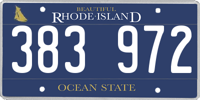 RI license plate 383972