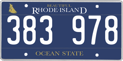 RI license plate 383978