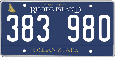 RI license plate 383980