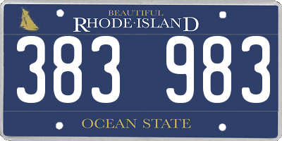 RI license plate 383983