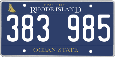 RI license plate 383985