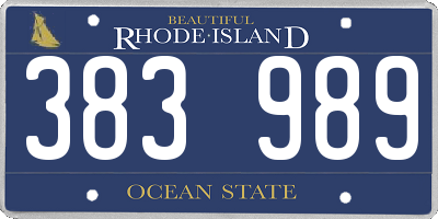 RI license plate 383989