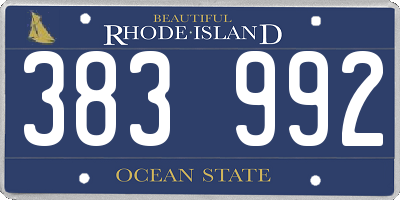 RI license plate 383992