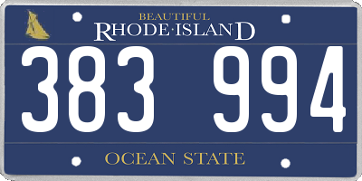 RI license plate 383994