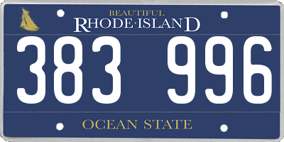 RI license plate 383996
