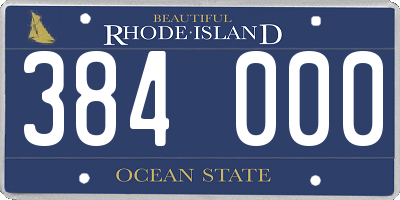 RI license plate 384000