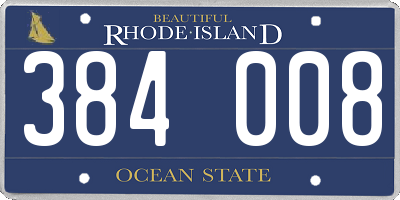 RI license plate 384008